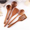 Wooden Spoons for Cooking, Tmkit Cooking Utensils Set of 6 Natural Teak Wooden Cooking Spatulas with Utensils Holder Comfort Grip Wooden Kitchen