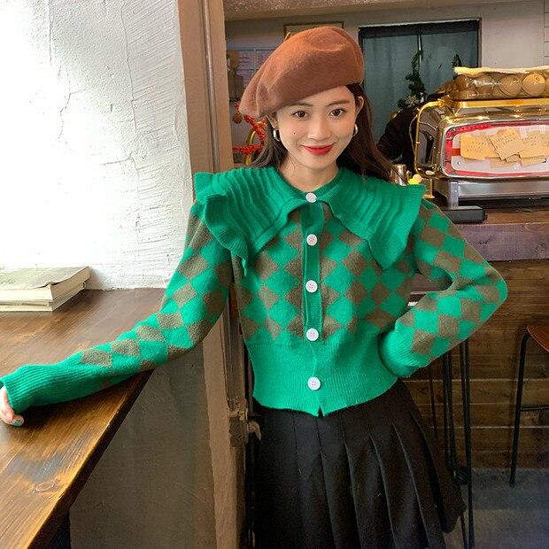 

Свитер женский осенне-зимний толстый вязаный кардиган на ягодицах One Size зелёный