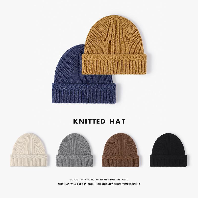 Hat Women's Autumn and Winter Women's Baotou Hat Warm Ear Protector Cold Hat Outdoor Thickened Knitted Hat Cold-proof Light Luxury
