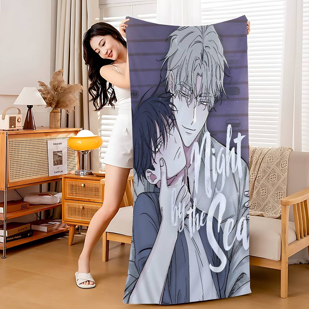 

Low Tide In Twilight Anime Microfiber Printed Beach Towel Mountain Climbing Yoga Beach Swimming Running Absorbent Soft Towel W30*H60(CM)