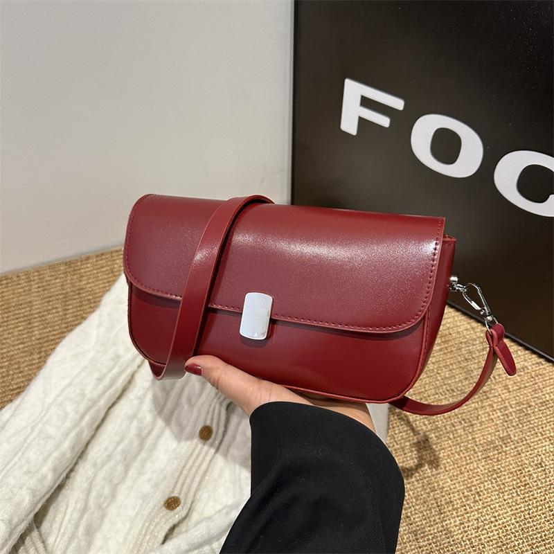 Women'S Bag Small Square Bag Niche Foreign Style Shoulder Bag Texture Pu Retro Messenger Bag
