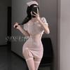 Erotic Lingerie, Pure Sensual and Sexy Nurse Uniform, Seductive Cosplay, Hip-hugging, Off-the-shoulder Pajama Set 1212
