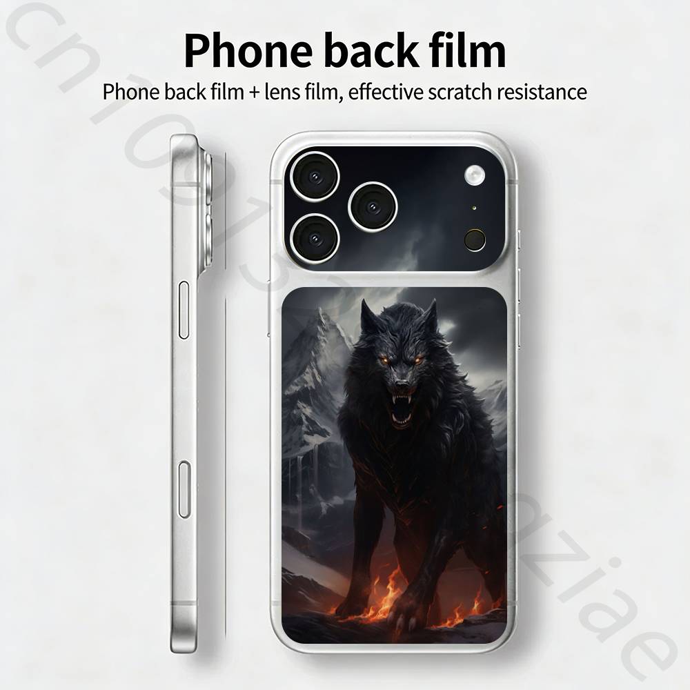 

Волк для iPhone 17 pro Max /17 pro Полное покрытие Наклейка Skin Wrap 3D Цветная Задняя Защитная Пленка-Наклейка iPhone17pro
