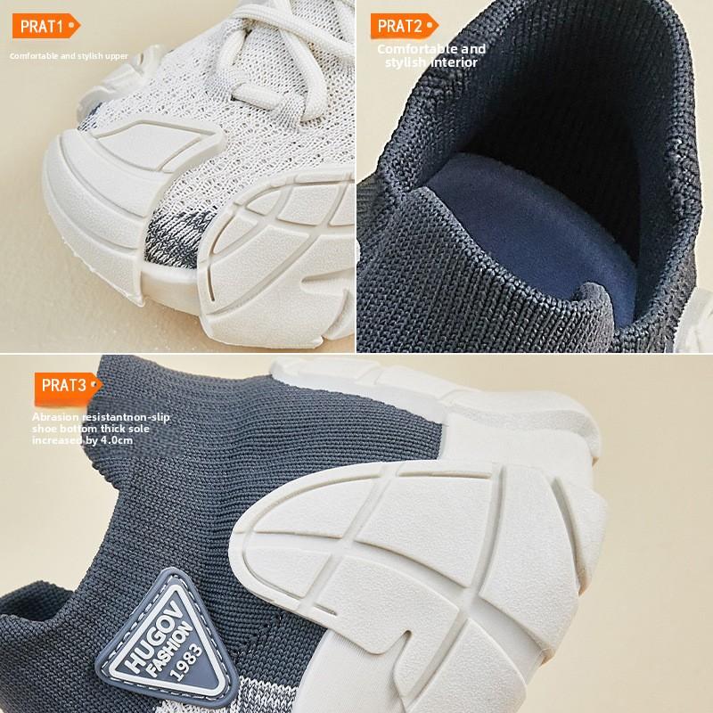 Ins Koreanisches Paar Runde Spitze Fliegen Gestrickte Gummischuhe Herbst Neue Studenten Sportschuhe Laufen Freizeit