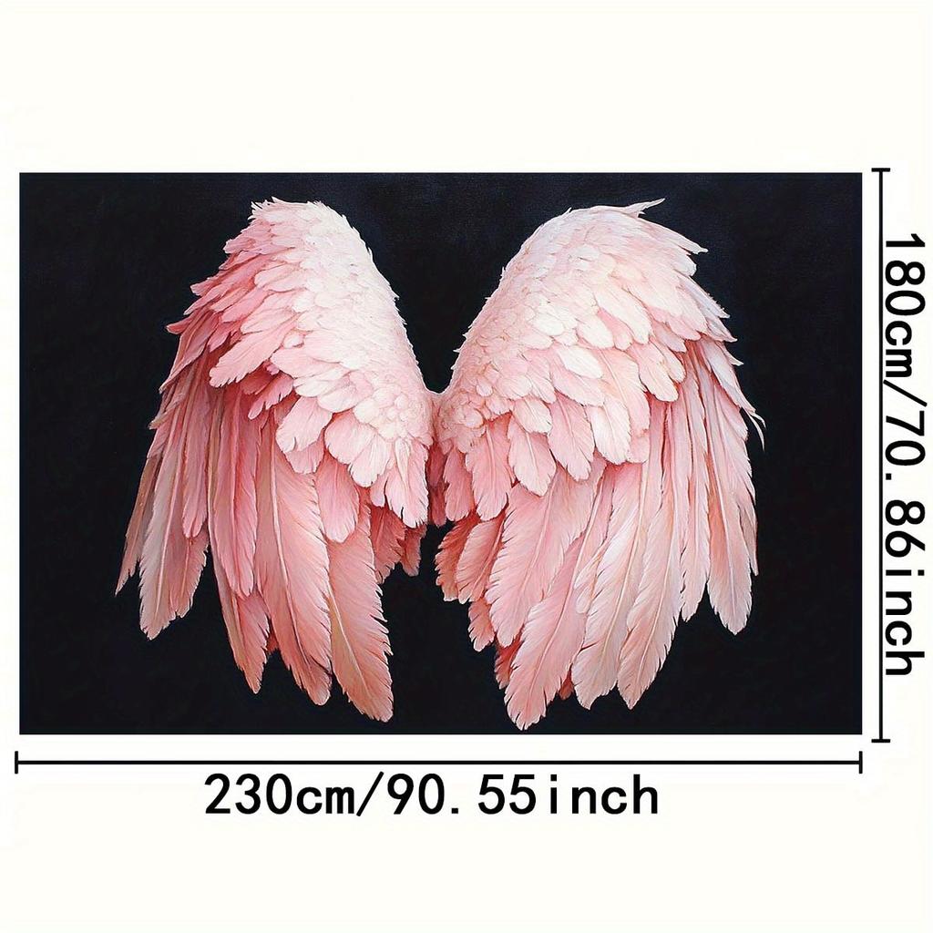 1pc Pink Feather Angel Wings Photography Background - Elegant Wing-themed Background Cloth