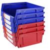 VEVOR Plastic Storage Bin 11Inch X 11Inch X 5Inch Hanging Stackable Storage Organizer Bin Blue Red 6Pack Heavy Duty Stacking Co