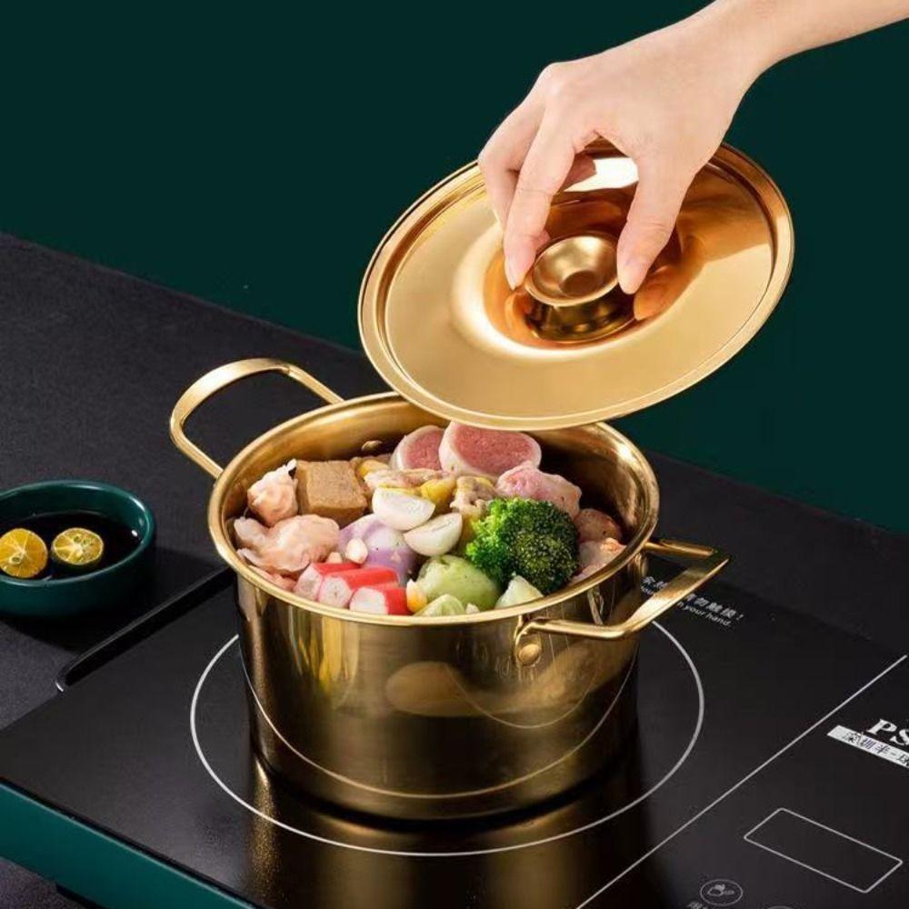 Double Handle Noodle Cooker Deepened Stew Pot Multipurpose Soup Cooking Pot  Porridge
