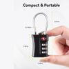 4 Pack TSA Customs Code Lock for Travel Luggage Password Changeable black Lock Contrast Design Padlock 3 Digit Combination Lock