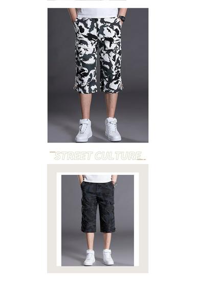 Men's Summer Loose Cargo Capri Pants - Plus Size, Multi-pocket, Mid-length, Outdoor Sports Casual Shorts