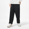Li Ning Sports Lifestyle Series Solid Color Mid Waist Cuffed Fleece Knit Sweatpants Women bottoms Black AKLT908-4