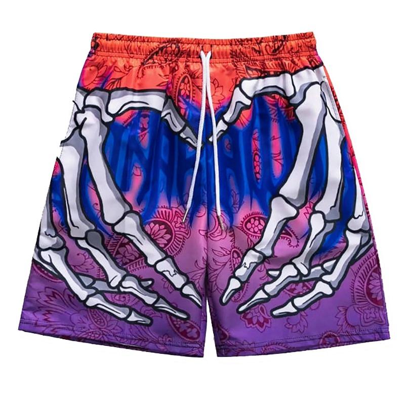 Pantaloncini da Spiaggia Estivi da Uomo Leggeri Traspiranti Stampati in 3D Costumi da Bagno Casual Estivi per Attività all'Aperto