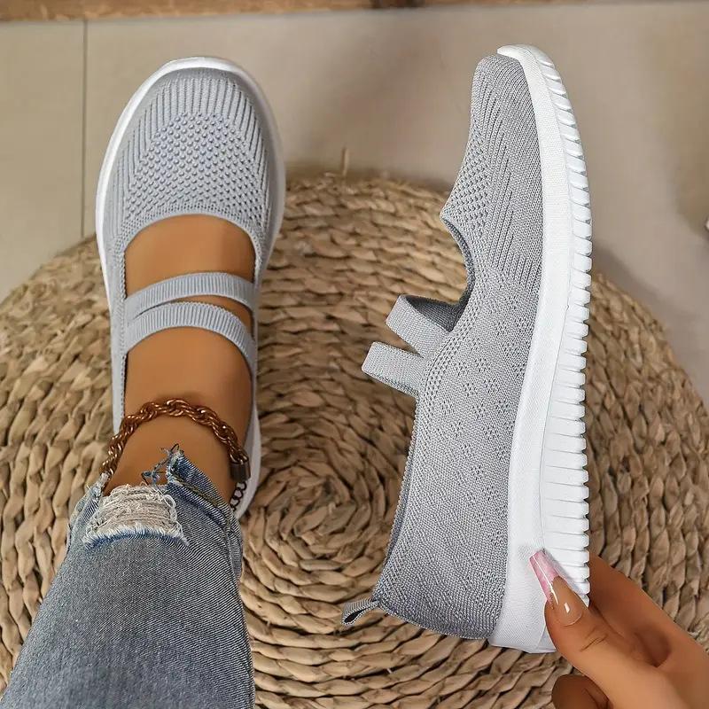 Women's summer new cloth shoes large size women's shoes fly-woven shoes casual single shoes mother shoes
