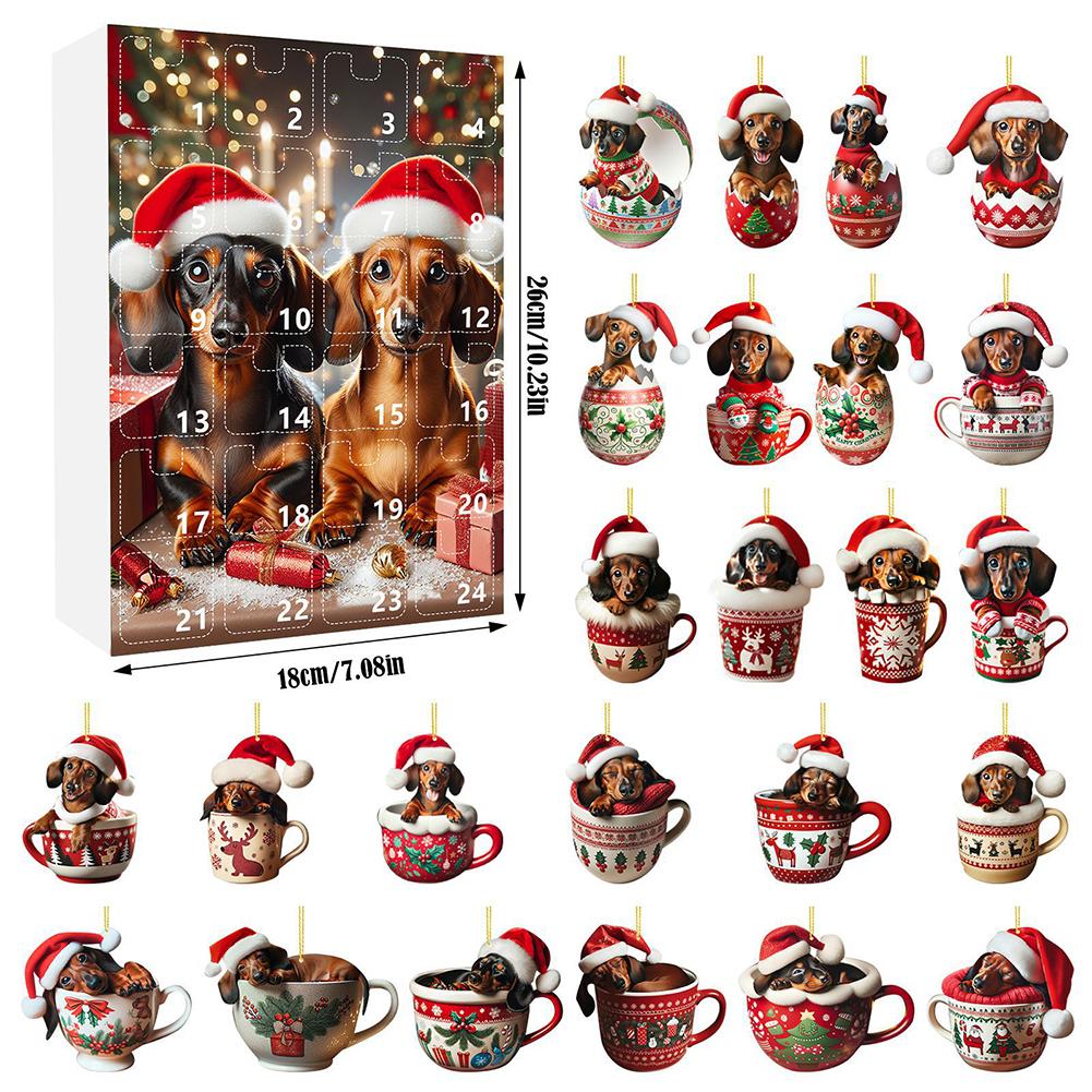 WWII Aircraft Advent Calendar 2025 with 2D Acrylic Unique Mini Dog/Dragon/Aircraft Christmas Advent Calendar for Aviation Lovers
