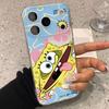 Süße SpongeBob S-Quadratpants Handyhülle für iPhone 17 Air 16 15 14 Plus 13 12 11 Pro Max X Xs XR 8 e Weiche TPU Transparente Hülle