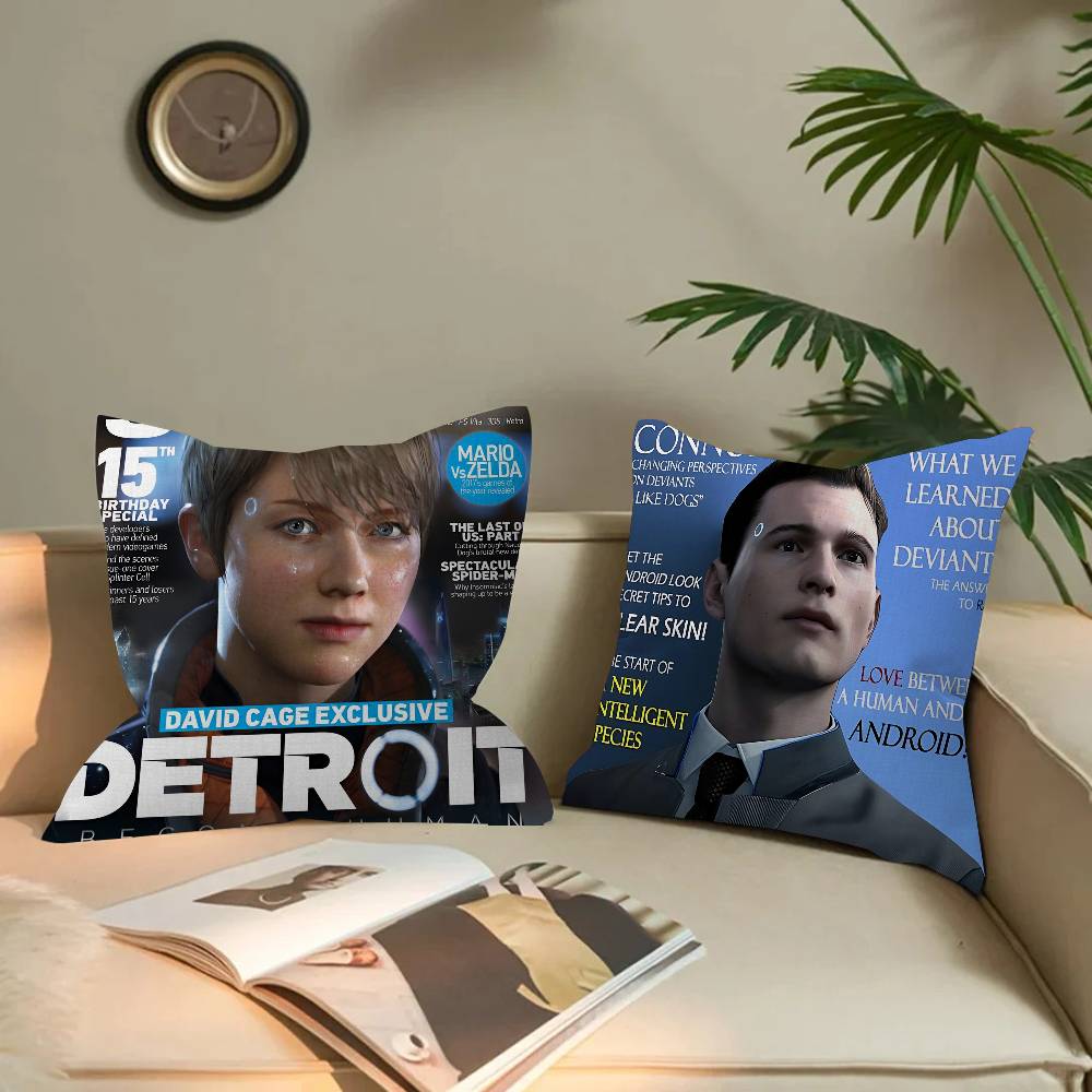 D-Detroit B-Stań się H-Człowiekiem Poszewka na Poduszkę Poszewka na Poduszkę Sofę Dekoracja Pokoju Domowego Prezent dla Dzieci