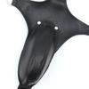 Men's SM Leather Double Shoulder Strap Pants with Erotic Birdcage Restraint