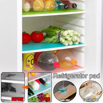4PCS Non-Slip EVA Refrigerator Mat Waterproof Washable Anti-oil Mildew Resistant for Kitchen Cabinet Drawer Shelf Table