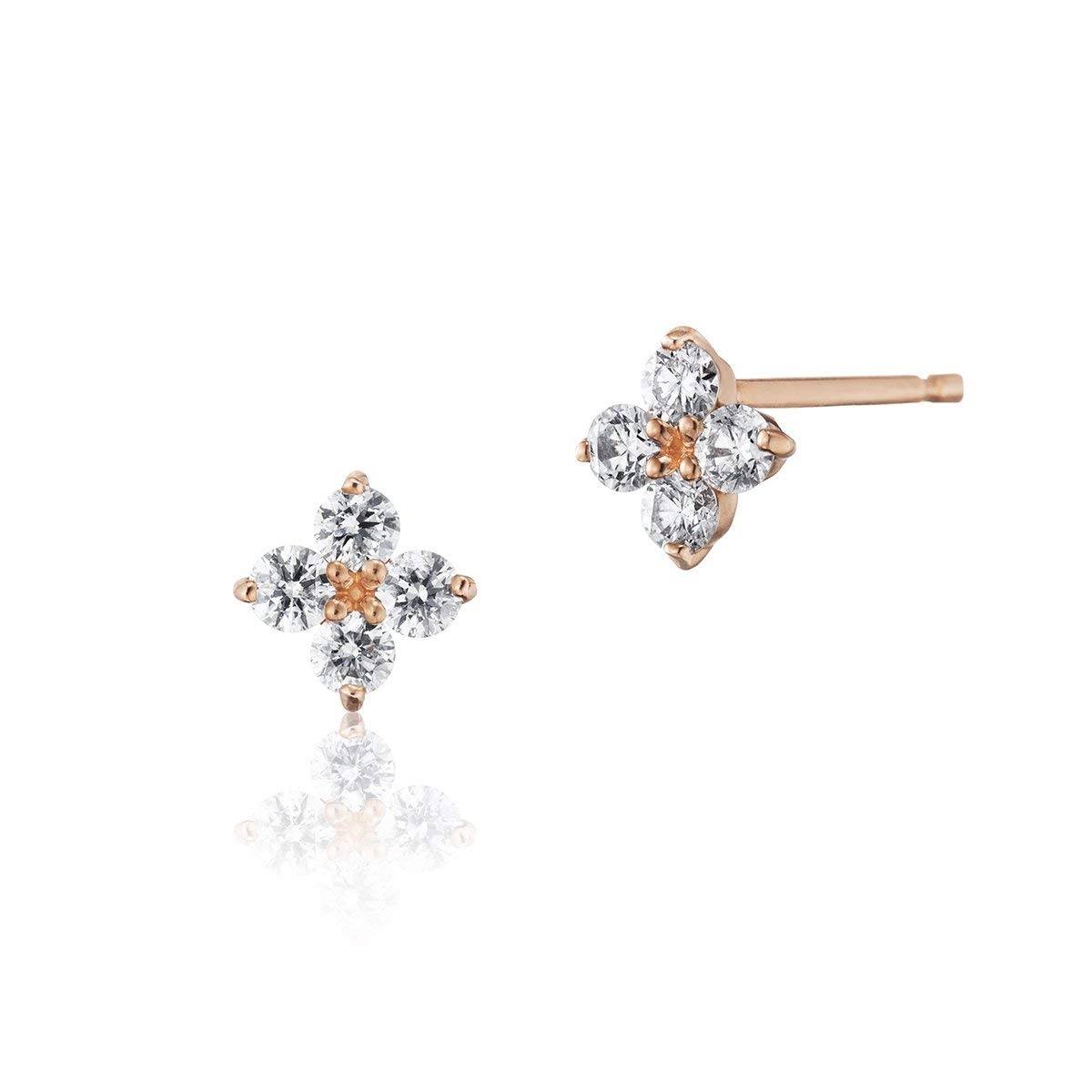 

Diamond K18 Pink Gold Earrings 111741153102 4℃ (Yondo Sea) (PG)
