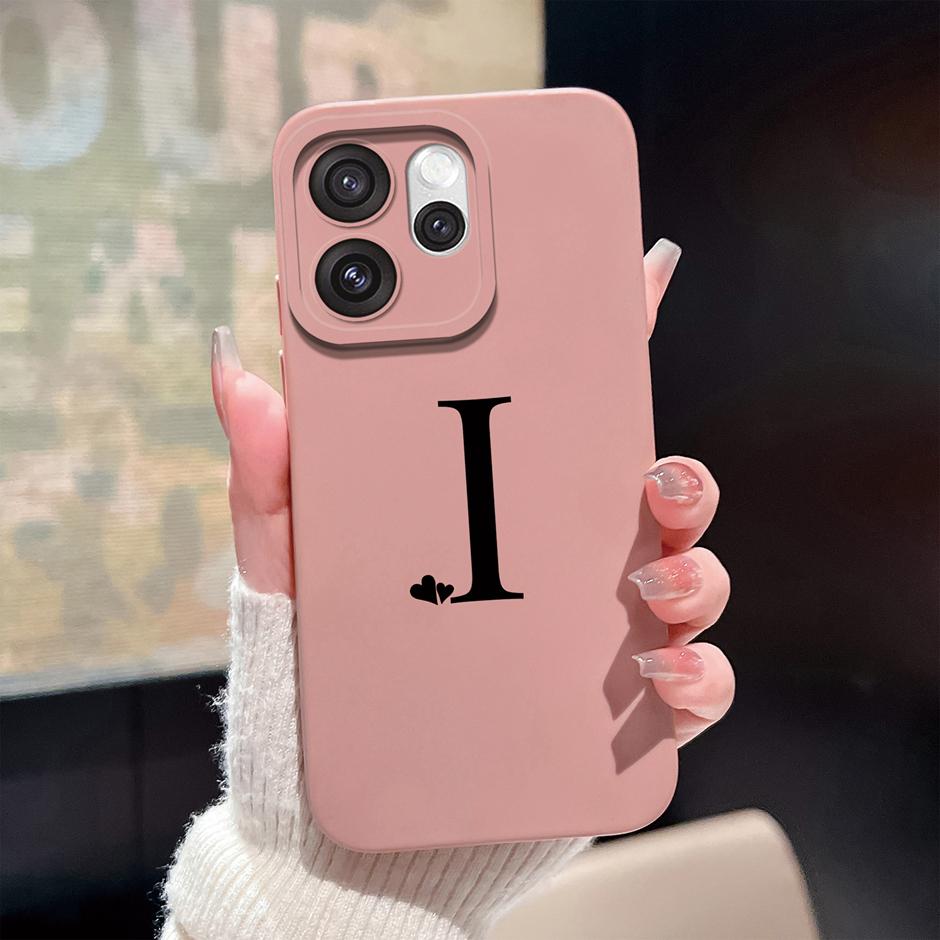 For Oppo Reno15 F Pro Case Simplicity Heart 26 Letters Shockproof Soft Liquid Silicone Cover For OppoReno15 15Pro Reno15F Fundas