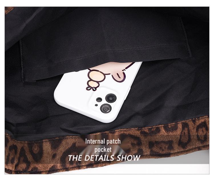 Leopard Print Large Capacity Tote Bag - Versatile Autumn/Winter Shoulder & Commuter Handbag