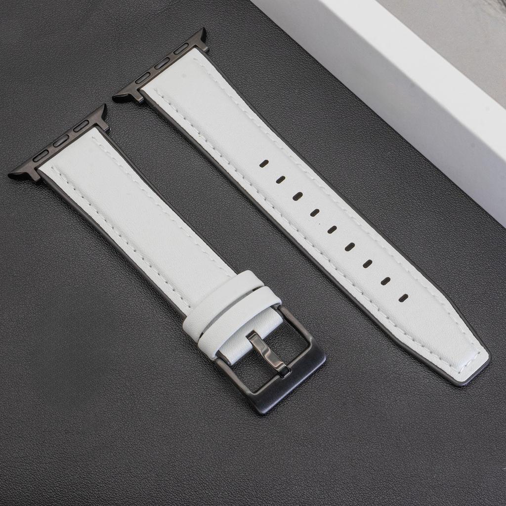 Leather Strap for Apple Watch Band Ultra 2 49mm 46mm 44mm 45mm 42mm 41mm 40mm Bracelet for Iwatch Series 10 9 8 7 6 5 4 Correas