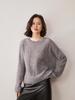 Women's Loose Fit Cashmere Pullover Sweater - Versatile Round Neck Knitted Top
