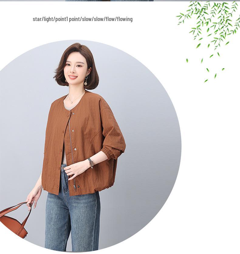 Casual Loose-Fit Jacket for Middle-Aged Women - 2025 Spring/Autumn Fashion Style