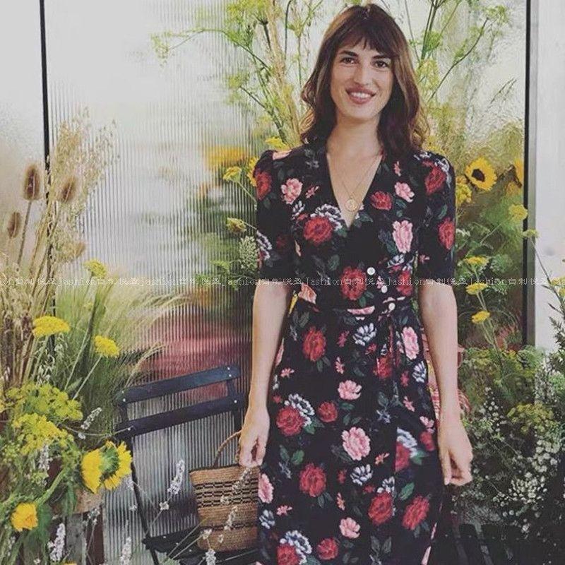 

Rouje French Niche Slim-Fit Platycodon Tea Dress Model same style (peony) XL