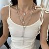 European and American multi-layer stacked cross necklace female niche light luxury high-end metal cold wind collarbone chain accessories