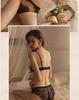 French Triangle Cup Lace Bra & Panty Set: Wire-Free, Sexy Back, Thin Style, Minimizing Large Bust.