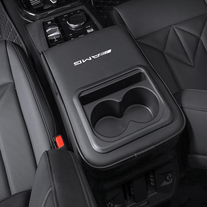 Car Armrest Box Cushion Leather Soft Pad With Cup Holder For Mercedes Benz AMG W205 W203 W204 W211 W212 W213 W206 W210 W124 W246