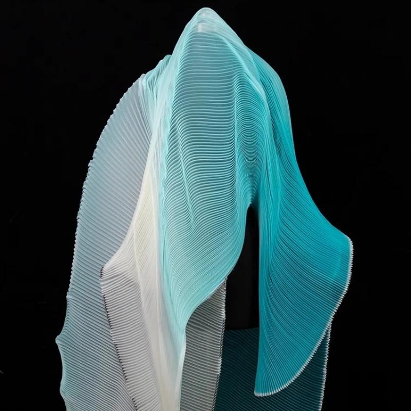 Mode Glatt 1 Meter Knitterplissee Organza Stoff Steif Weite Form Dekoration Bühne Handgefertigt Kleid Designerstoff