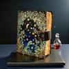 Celestial Garden Leather Grimoire | Refillable Book of Shadows | Witchcraft Spell Book & Wiccan Journal | Occult Gothic Notebook