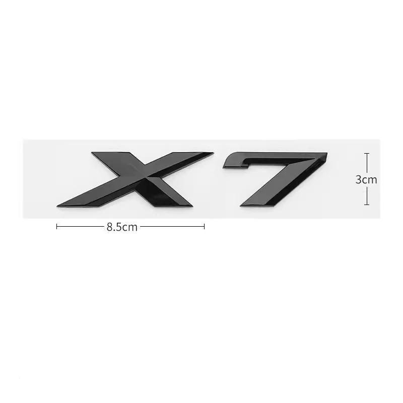 3D ABS Black Chrome Letters For Cars Rear Trunk Badge X7 Emblem Logo Car Sticker For BMW X7 G07 X7 BMW lettering Accessories al2