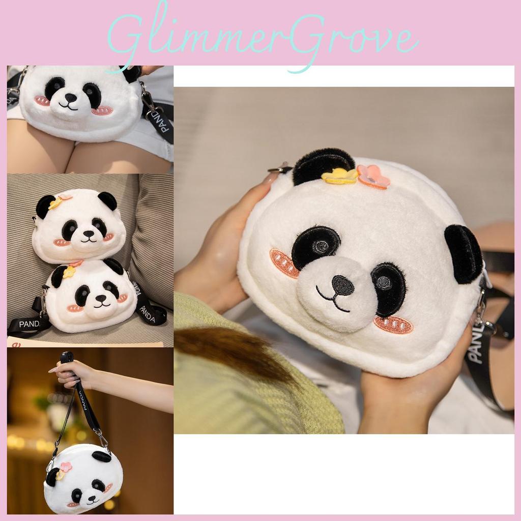 Cute Cartoon Panda Plush Shoulder Bag For Kids Soft Stuffed Animal Backpack