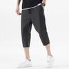 Men Cropped Pants Elastic Waistband Drawstring Quick-Drying Breathable Fit Fabric Loose Design Sports Leisure Pants
