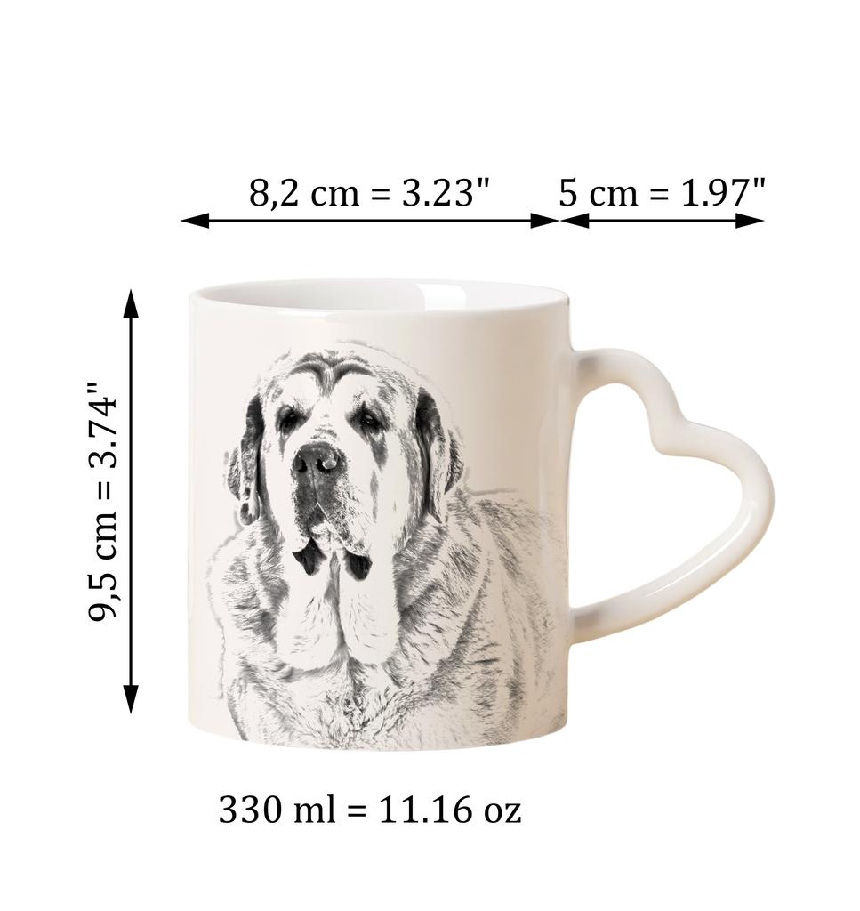 Spanish Mastiff, Mastín Español - Cup with a Dog, Adorable Cup with a Heart-shaped Handle, Universal Gift from the Art-Dog Brand