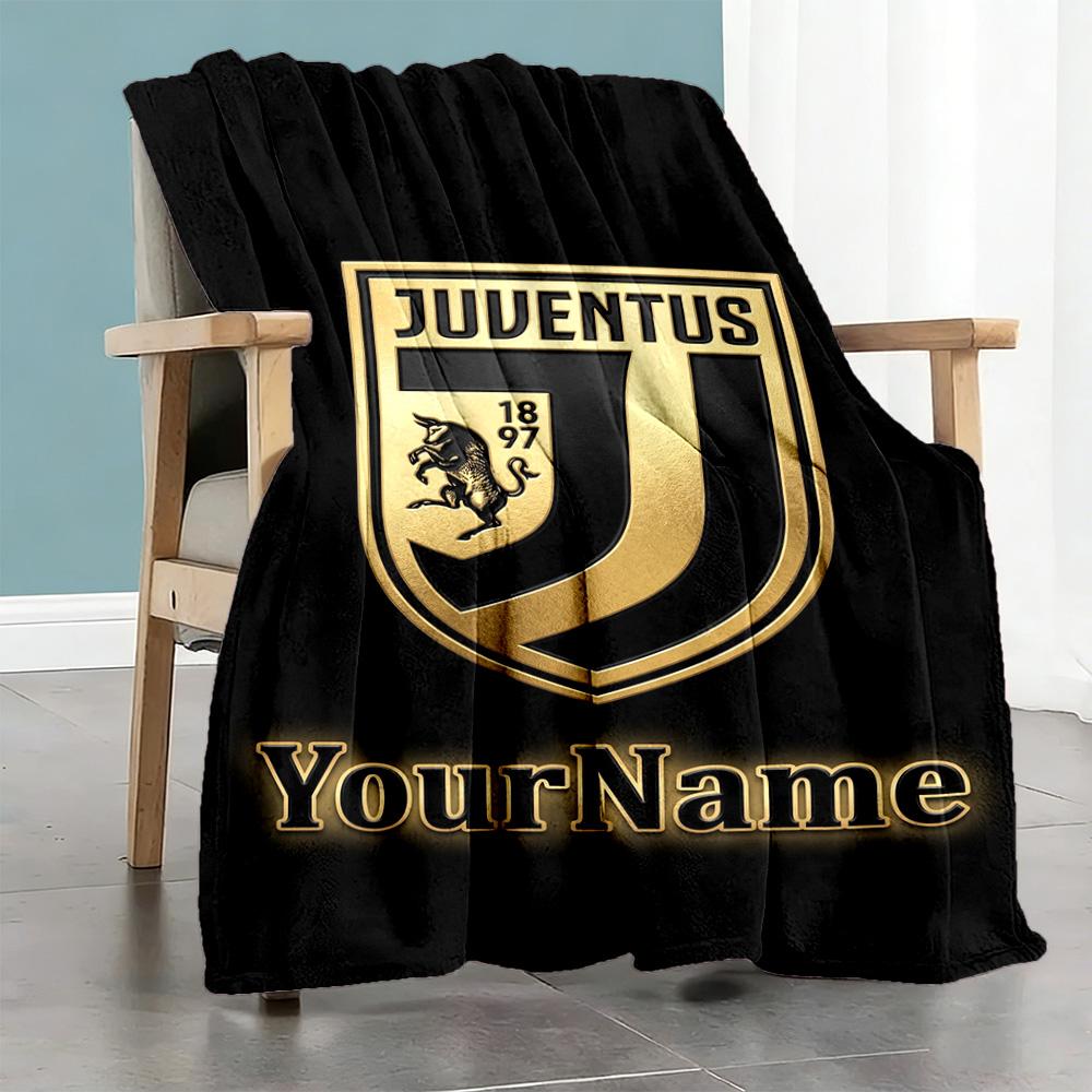 Juventus Customize Text Blanket Gift Personalized Blanket Soft Warm Cozy Suitable for Bedding Livingroom Office Office Chair Four Seasons Multipurpose