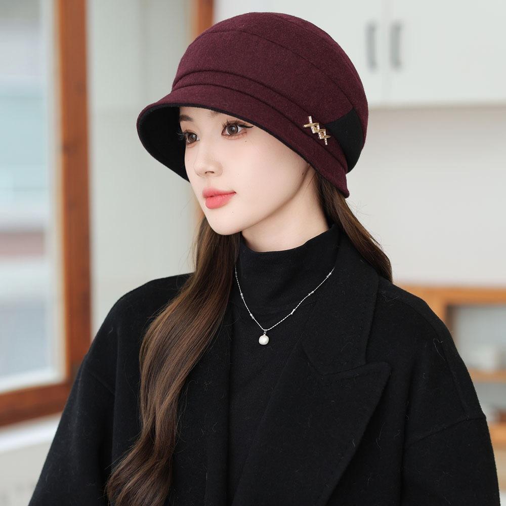 Versatile Peaked Cap Women'S Season Heap Hat Middle-Aged And Elderly Mother Elegant Temperament Fisherman Hat