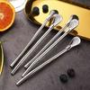Eco-Friendly Stainless Steel Straw Spoon & Stirrer for Coffee, Milk Tea, and Juice