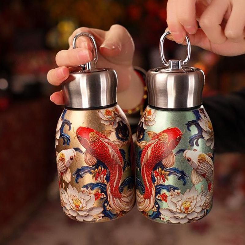 Tragbare Edelstahl-Isolierbecher Verdickt 300ml Kaffeetasse Auslaufsicher Mini-Wasserflasche Für Outdoor-Reisen Büro