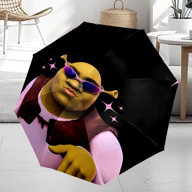 Shrek Theme Automatic Umbrella, Lightweight & Portable, 8 Rib, Perfect for Outdoor Travel, Birthdays, Christmas, Gifts.