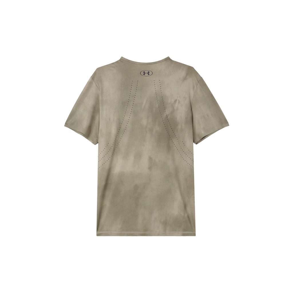 Under Armour UA Vanish Elite Logo Tie-Dye Print Breathable Crew Neck Training T-Shirt Men Tops Gray Brown 1383669-200