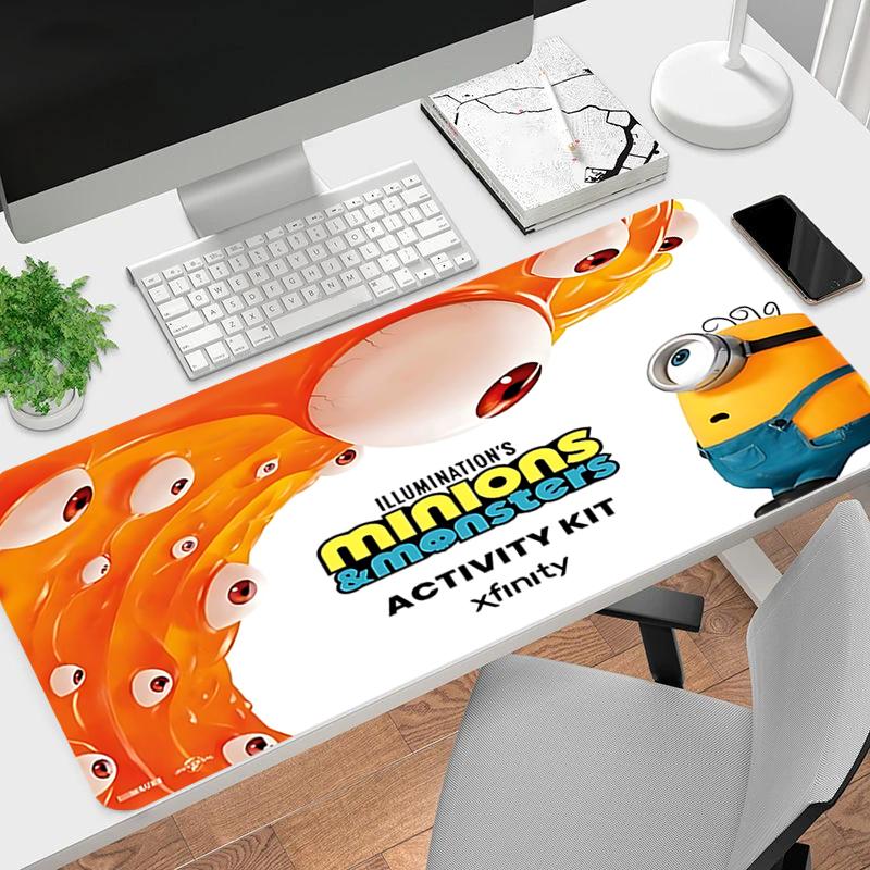 1Pc Minions Monsters Fun Gaming Mouse Pad Keyboard Desk Mat Non-slip Rubber Lock Edge Waterproof Computer Mousepad for Office Home Decor Y1118