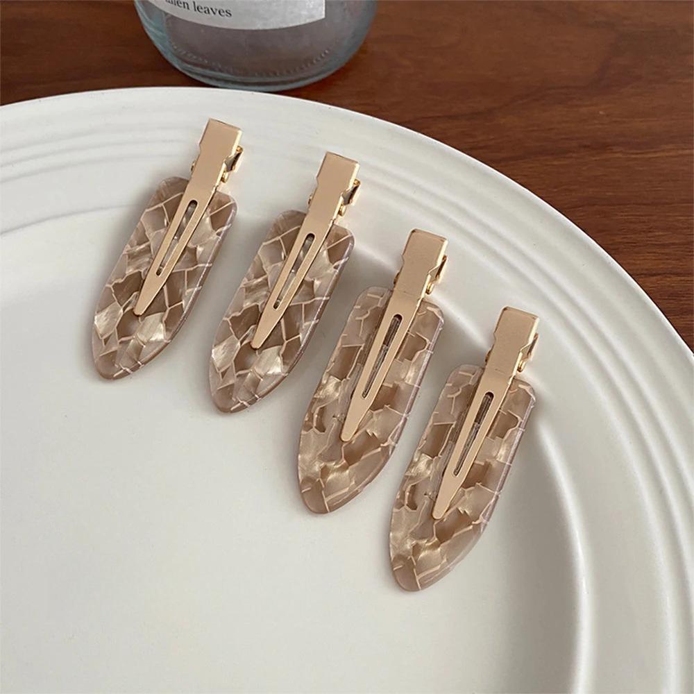 4pcs Simple Mixed Color Hair Clips Side No Trace Bangs Duckbill Clips Elegant Ladies Headwear Hair Accessories