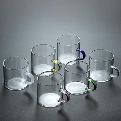 80ml High Borosilicate Glass Tea Cup With Handle Cup Transparent Heat-resistant Beer Mug Coffee Cup Healthy Drink Kitchen Tool