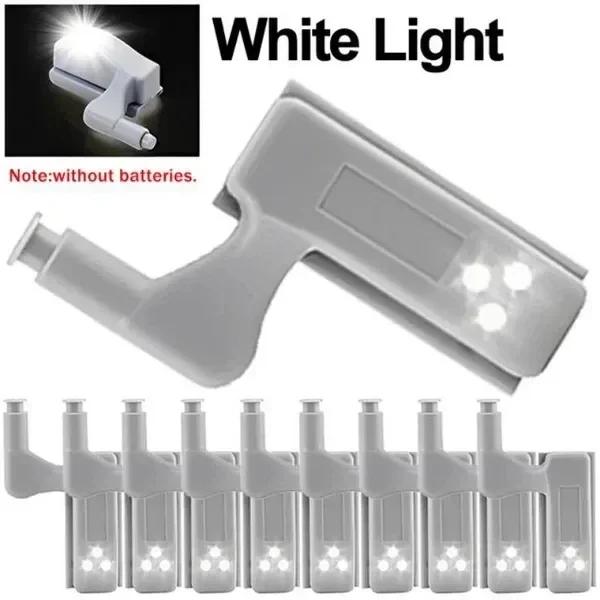 

10/1Pcs Universal Inner Hinge LED Lamp Wireless Under Cabinet Sensor Night Lights Cupboard Closet Wardrobe Kitchen Bedroom Lamps 1PCS білий