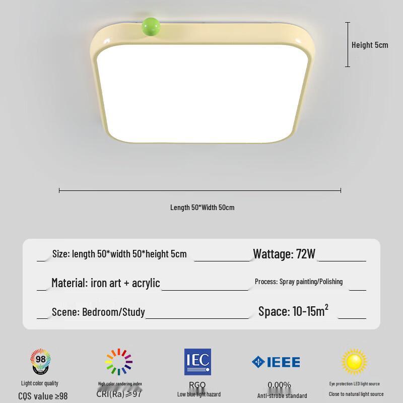 Linpan Cream Style Full Spectrum LED Ceiling Light