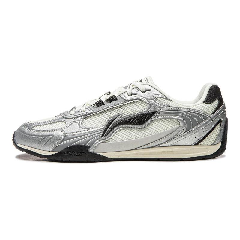 LiNing Feilin CLASSIC men low-top casual shoes silver grey mesh breathable retro thin sole cushioned AGLW195-2 39