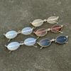 1pc Women's Metallic Oval Narrow Frame Rhinestone-Inlaid Fashion Glasses, Y2K Vintage Kawaii Plain Eyewear for Daily Styling Glasses Accessories